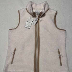 Tommy Bahama Women's Cream Vest with Brown Trim